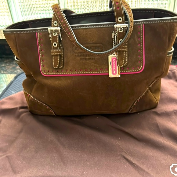 Coach Handbags - COACH Suede tote bag
